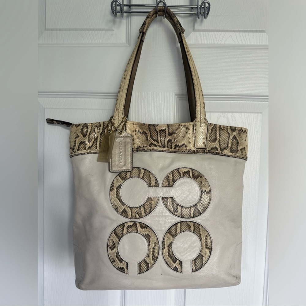Coach Audrey Python Slim Tote - image 2